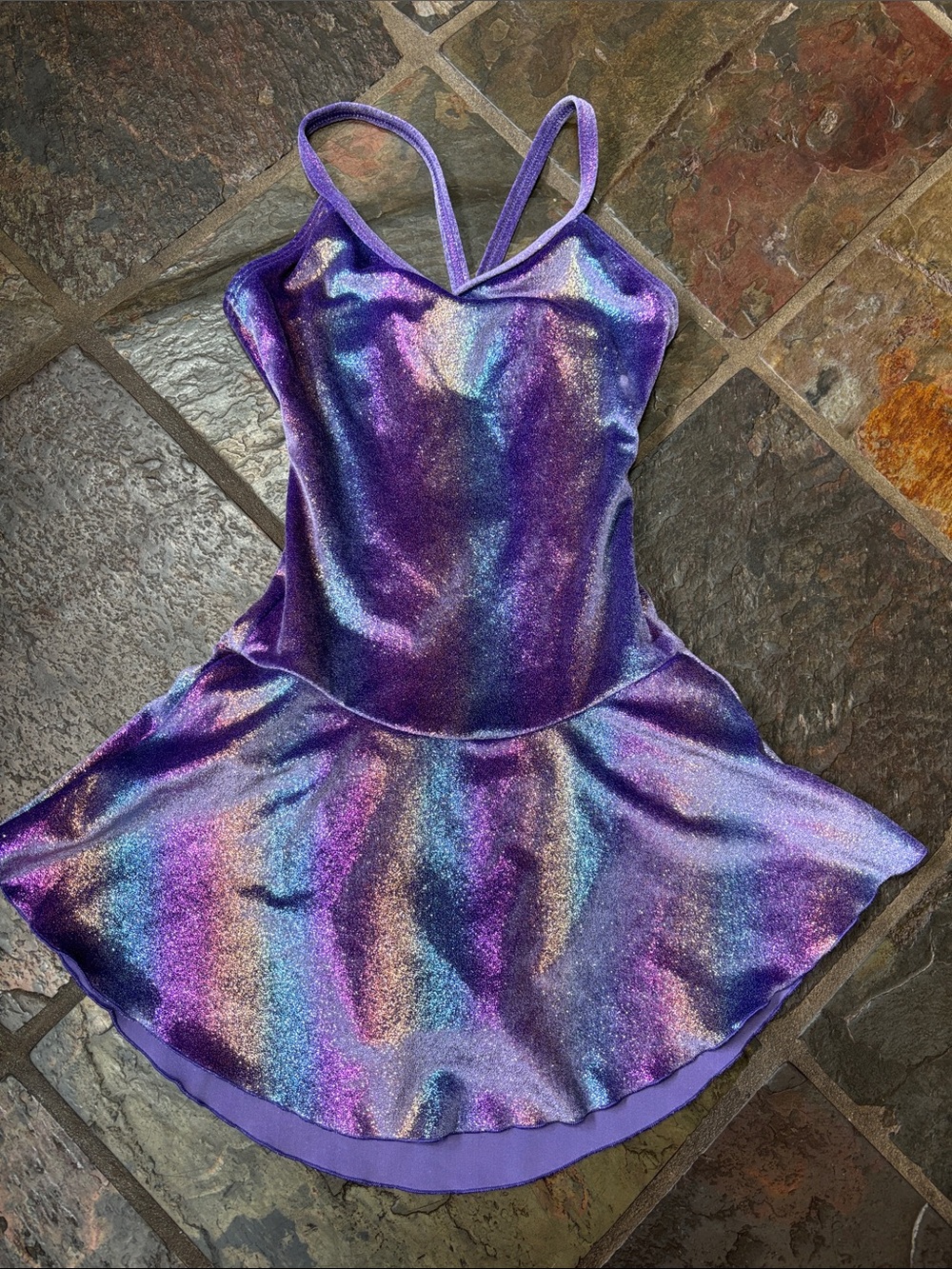 Motionwear Purple Iridescent Skirted Bodysuit